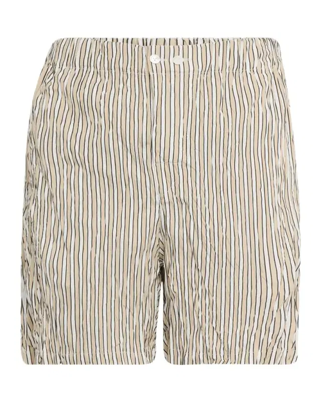 Men 's Tricolor Striped Cotton Shorts Men 's Tricolor Striped Cotton Shorts