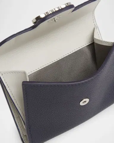 Ferragamo Double Gancio Grainy Leather Wallet | Thumbnail 4 Ferragamo Double Gancio Grainy Leather Wallet | Thumbnail 4