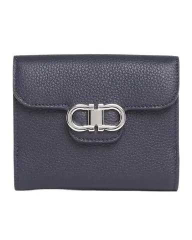 Ferragamo Double Gancio Grainy Leather Wallet | Thumbnail 1 Ferragamo Double Gancio Grainy Leather Wallet | Thumbnail 1