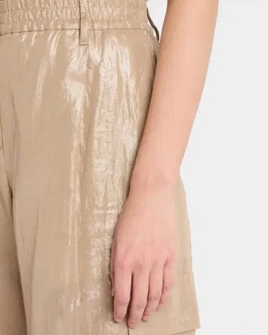 Brunello Cucinelli Metallic Cotton Gauze Wide-Leg Explorer Pants | Thumbnail 5 Brunello Cucinelli Metallic Cotton Gauze Wide-Leg Explorer Pants | Thumbnail 5
