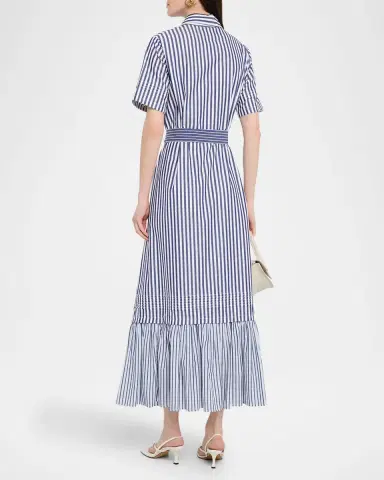 Evi Grintela Melanie Flounce Striped Cotton Midi Shirtdress | Thumbnail 2 Evi Grintela Melanie Flounce Striped Cotton Midi Shirtdress | Thumbnail 2