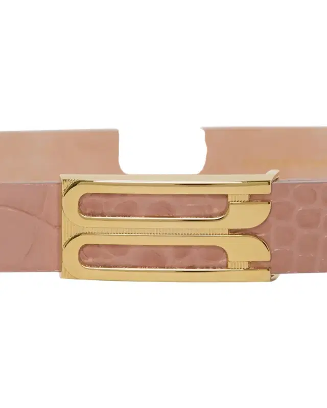 Gold-Plated B-Logo Leather Belt Gold-Plated B-Logo Leather Belt