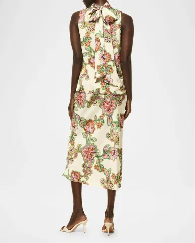 MISA Los Angeles Luka Floral Satin High-Neck Top | Thumbnail 3 MISA Los Angeles Luka Floral Satin High-Neck Top | Thumbnail 3