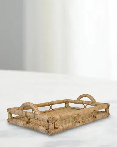Worlds Away Tatum Rattan Tray | Thumbnail 2 Worlds Away Tatum Rattan Tray | Thumbnail 2