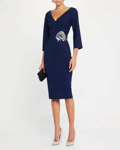 Chiara Boni La Petite Robe Shusui Bodycon Sequin Applique Midi Dress | Thumbnail 4 Chiara Boni La Petite Robe Shusui Bodycon Sequin Applique Midi Dress | Thumbnail 4