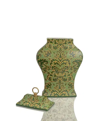 Port 68 Richmond Damask Green Jar | Thumbnail 1 Port 68 Richmond Damask Green Jar | Thumbnail 1
