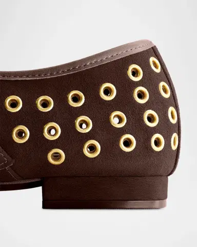 Bernardo Suede Grommet Mary Jane Ballerina Flats | Thumbnail 4 Bernardo Suede Grommet Mary Jane Ballerina Flats | Thumbnail 4