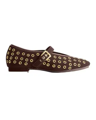 Bernardo Suede Grommet Mary Jane Ballerina Flats | Thumbnail 1 Bernardo Suede Grommet Mary Jane Ballerina Flats | Thumbnail 1