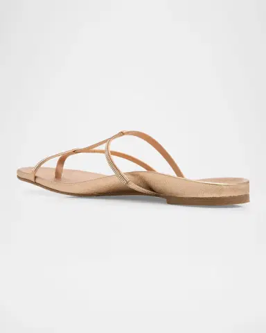 PEDRO GARCIA Belisa Embellished Laminated Leather Asymmetric Thong Sandals | Thumbnail 3 PEDRO GARCIA Belisa Embellished Laminated Leather Asymmetric Thong Sandals | Thumbnail 3