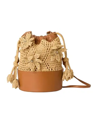 BTB Los Angeles Drawstring Floral Straw Shoulder Bag | Thumbnail 1 BTB Los Angeles Drawstring Floral Straw Shoulder Bag | Thumbnail 1