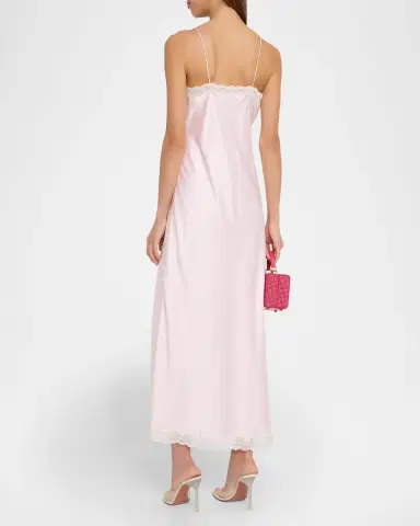 LoveShackFancy Manuela Satin Polka Dot Maxi Slip Dress | Thumbnail 2 LoveShackFancy Manuela Satin Polka Dot Maxi Slip Dress | Thumbnail 2