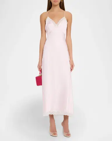 LoveShackFancy Manuela Satin Polka Dot Maxi Slip Dress | Thumbnail 3 LoveShackFancy Manuela Satin Polka Dot Maxi Slip Dress | Thumbnail 3