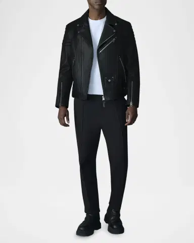 Mackage Men's Kenneth Asymmetric-Zip Leather Biker Jacket | Thumbnail 2 Mackage Men's Kenneth Asymmetric-Zip Leather Biker Jacket | Thumbnail 2