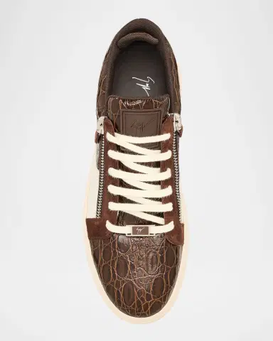 Giuseppe Zanotti Men's Croc-Effect and Suede Zip-Up Sneakers | Thumbnail 6 Giuseppe Zanotti Men's Croc-Effect and Suede Zip-Up Sneakers | Thumbnail 6