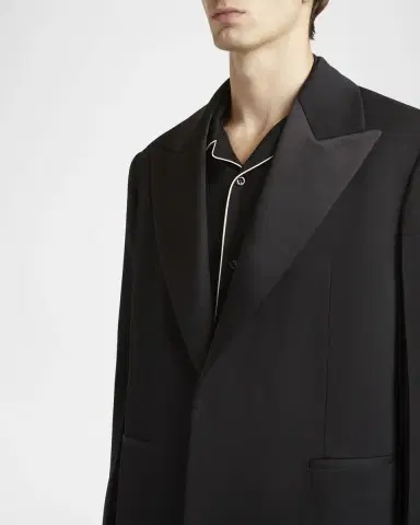 Jil Sander Men's Satin Peak Lapel Evening Jacket | Thumbnail 5 Jil Sander Men's Satin Peak Lapel Evening Jacket | Thumbnail 5