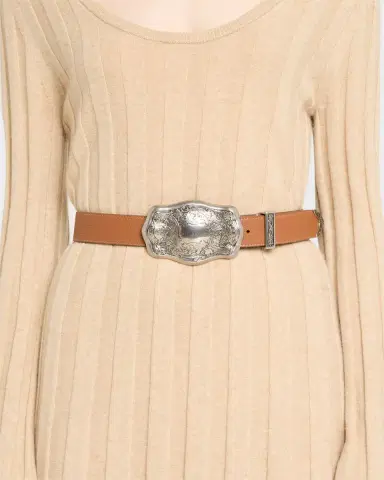 Ralph Lauren Collection Tooled-Buckle Pebbled Calfskin Western Belt | Thumbnail 2 Ralph Lauren Collection Tooled-Buckle Pebbled Calfskin Western Belt | Thumbnail 2
