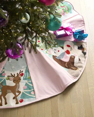 Bauble Stockings x Sainty Nelsen Needlepoint Characters 60" Christmas Tree Skirt | Thumbnail 2 Bauble Stockings x Sainty Nelsen Needlepoint Characters 60" Christmas Tree Skirt | Thumbnail 2