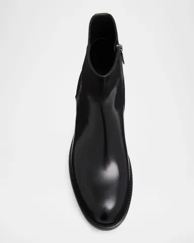 Dolce & Gabbana Men's Leather DG-Backstay Zip Ankle Boots | Thumbnail 6 Dolce & Gabbana Men's Leather DG-Backstay Zip Ankle Boots | Thumbnail 6
