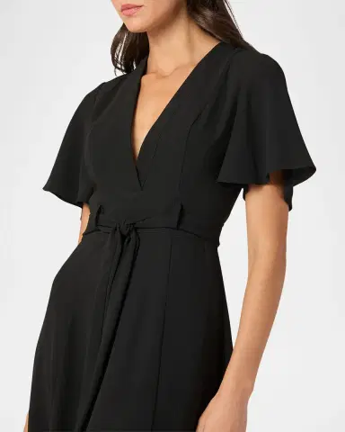 Shoshanna Molly Belted Flutter-Sleeve Midi Dress | Thumbnail 4 Shoshanna Molly Belted Flutter-Sleeve Midi Dress | Thumbnail 4