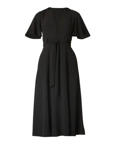 Shoshanna Molly Belted Flutter-Sleeve Midi Dress | Thumbnail 1 Shoshanna Molly Belted Flutter-Sleeve Midi Dress | Thumbnail 1