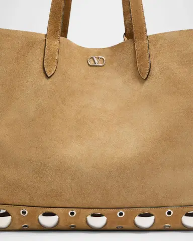 Valentino Garavani Men 's Nellcôte Large Suede Tote Bag | Thumbnail 3 Valentino Garavani Men 's Nellcôte Large Suede Tote Bag | Thumbnail 3