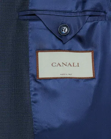 Canali Men's Denim Effect Wool Peak Lapel Suit | Thumbnail 7 Canali Men's Denim Effect Wool Peak Lapel Suit | Thumbnail 7