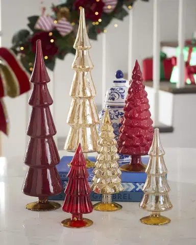 Cody Foster & Co Traditional Glass Trees, Set of 6 | Thumbnail 1 Cody Foster & Co Traditional Glass Trees, Set of 6 | Thumbnail 1