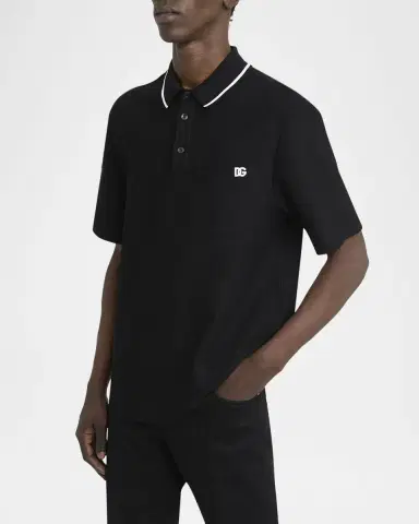 Dolce & Gabbana Men 's Cotton Pique DG-Pocket Polo Shirt | Thumbnail 3 Dolce & Gabbana Men 's Cotton Pique DG-Pocket Polo Shirt | Thumbnail 3