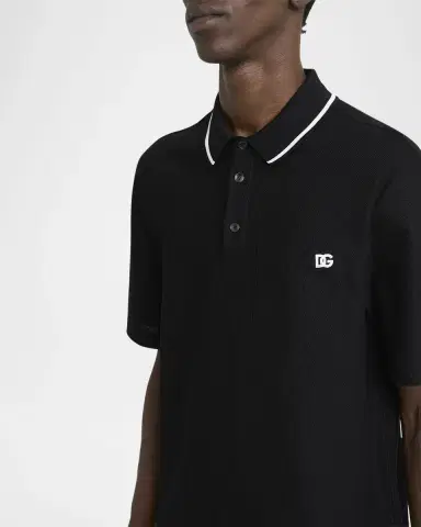 Dolce & Gabbana Men 's Cotton Pique DG-Pocket Polo Shirt | Thumbnail 4 Dolce & Gabbana Men 's Cotton Pique DG-Pocket Polo Shirt | Thumbnail 4