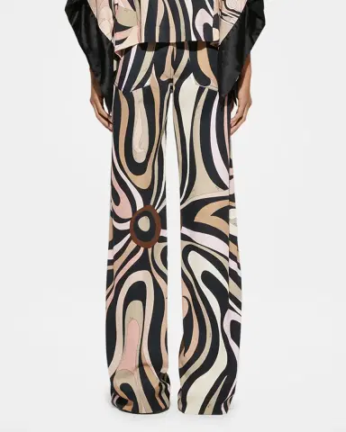 Pucci Marmo-Print Gabardine Stretch Wide-Leg Pants | Thumbnail 3 Pucci Marmo-Print Gabardine Stretch Wide-Leg Pants | Thumbnail 3
