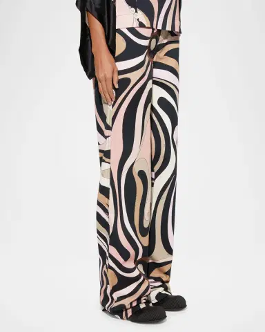 Pucci Marmo-Print Gabardine Stretch Wide-Leg Pants | Thumbnail 5 Pucci Marmo-Print Gabardine Stretch Wide-Leg Pants | Thumbnail 5