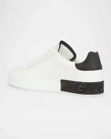 Dolce & Gabbana Men's Portofino Calfskin Low-Top Sneakers | Thumbnail 3 Dolce & Gabbana Men's Portofino Calfskin Low-Top Sneakers | Thumbnail 3