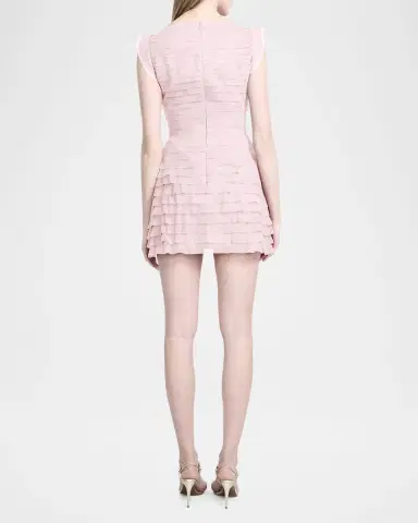 BCBGMAXAZRIA Sleeveless Tiered Tulle Mini Dress | Thumbnail 3 BCBGMAXAZRIA Sleeveless Tiered Tulle Mini Dress | Thumbnail 3