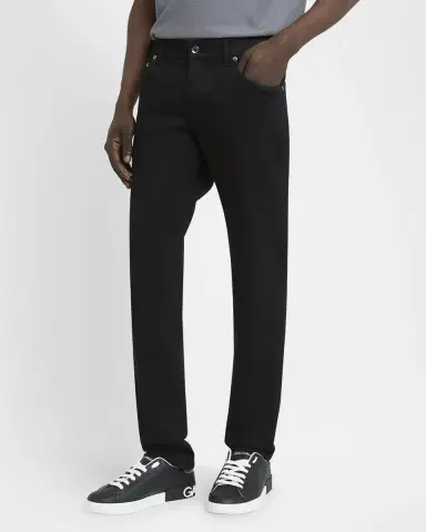 Dolce & Gabbana Men 's Black Denim Slim Five-Pocket Pants | Thumbnail 4 Dolce & Gabbana Men 's Black Denim Slim Five-Pocket Pants | Thumbnail 4