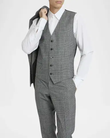 Dolce & Gabbana Men's Wool Glen Plaid Three-Piece Suit | Thumbnail 4 Dolce & Gabbana Men's Wool Glen Plaid Three-Piece Suit | Thumbnail 4
