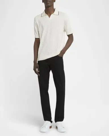 Dolce & Gabbana Men 's Silk DG Jacquard Knit Polo Shirt | Thumbnail 2 Dolce & Gabbana Men 's Silk DG Jacquard Knit Polo Shirt | Thumbnail 2