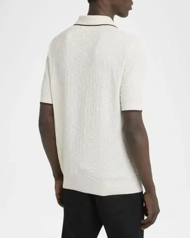 Dolce & Gabbana Men 's Silk DG Jacquard Knit Polo Shirt | Thumbnail 3 Dolce & Gabbana Men 's Silk DG Jacquard Knit Polo Shirt | Thumbnail 3