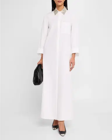 TWP Jennys Gown Maxi Shirtdress with Crystal Collar | Thumbnail 2 TWP Jennys Gown Maxi Shirtdress with Crystal Collar | Thumbnail 2