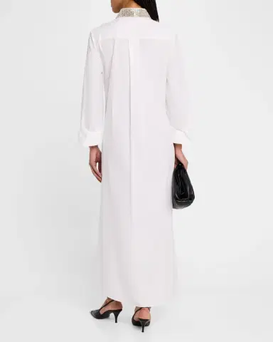 TWP Jennys Gown Maxi Shirtdress with Crystal Collar | Thumbnail 3 TWP Jennys Gown Maxi Shirtdress with Crystal Collar | Thumbnail 3