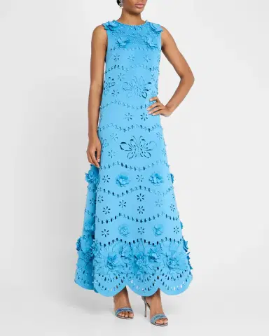 Badgley Mischka Collection Cutout Beaded Floral Applique Gown | Thumbnail 3 Badgley Mischka Collection Cutout Beaded Floral Applique Gown | Thumbnail 3