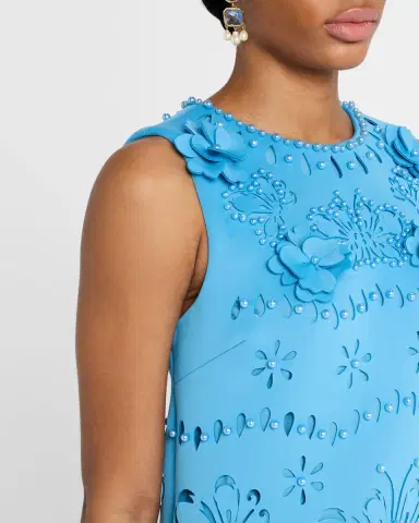 Badgley Mischka Collection Cutout Beaded Floral Applique Gown | Thumbnail 4 Badgley Mischka Collection Cutout Beaded Floral Applique Gown | Thumbnail 4
