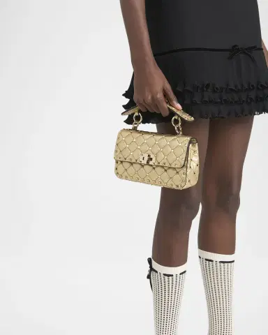 Valentino Garavani Quilted Rockstud Laminated Leather Top-Handle Bag | Thumbnail 2 Valentino Garavani Quilted Rockstud Laminated Leather Top-Handle Bag | Thumbnail 2