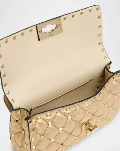 Valentino Garavani Quilted Rockstud Laminated Leather Top-Handle Bag | Thumbnail 4 Valentino Garavani Quilted Rockstud Laminated Leather Top-Handle Bag | Thumbnail 4
