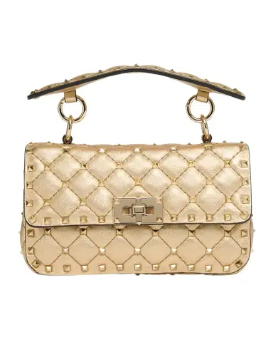 Valentino Garavani Quilted Rockstud Laminated Leather Top-Handle Bag | Thumbnail 1 Valentino Garavani Quilted Rockstud Laminated Leather Top-Handle Bag | Thumbnail 1