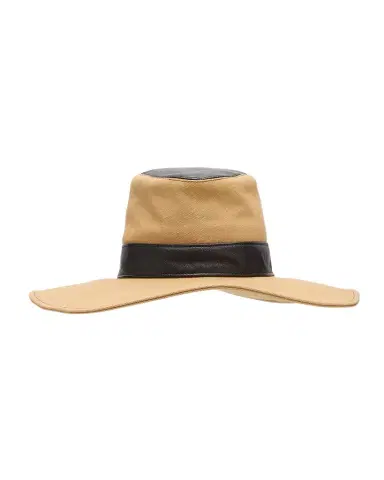 Gigi Burris Liora Cotton Canvas & Leather Fedora | Thumbnail 1 Gigi Burris Liora Cotton Canvas & Leather Fedora | Thumbnail 1