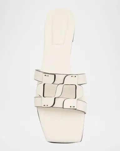 Simkhai Leather Monogram Flat Slide Sandals | Thumbnail 4 Simkhai Leather Monogram Flat Slide Sandals | Thumbnail 4