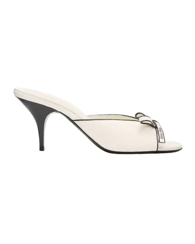 Nappa Leather Bow Mule Sandals Nappa Leather Bow Mule Sandals