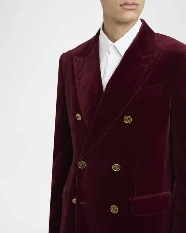Dolce & Gabbana Men's Velvet Double-Breasted Peak Lapel Dinner Jacket | Thumbnail 5 Dolce & Gabbana Men's Velvet Double-Breasted Peak Lapel Dinner Jacket | Thumbnail 5