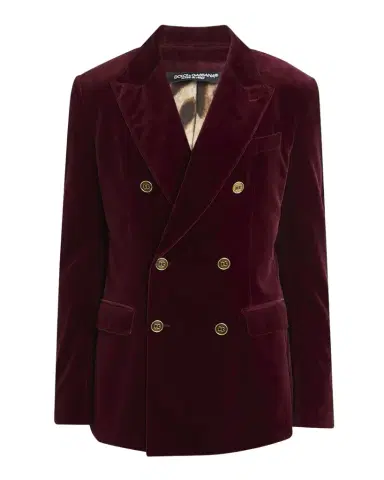 Dolce & Gabbana Men's Velvet Double-Breasted Peak Lapel Dinner Jacket | Thumbnail 1 Dolce & Gabbana Men's Velvet Double-Breasted Peak Lapel Dinner Jacket | Thumbnail 1