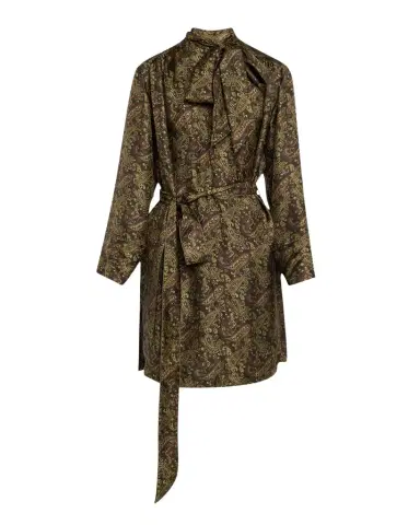 Saint Laurent Neck-Tie Cashmere Twill Dress | Thumbnail 1 Saint Laurent Neck-Tie Cashmere Twill Dress | Thumbnail 1